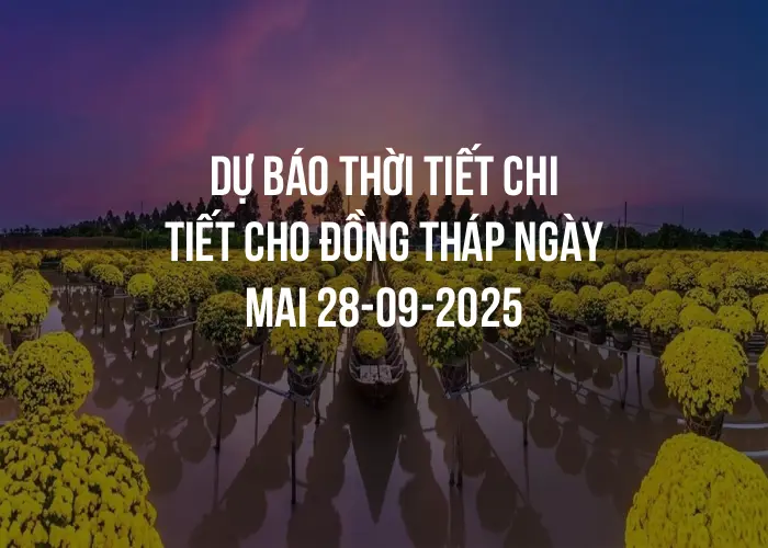 Dự báo thời tiết chi tiết cho Đồng Tháp ngày mai 28-09-2025