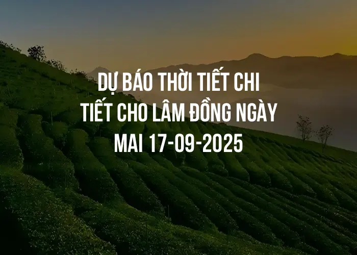 Dự báo thời tiết chi tiết cho Lâm Đồng ngày mai 17-09-2025