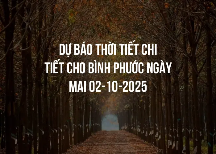 Dự báo thời tiết chi tiết cho Bình Phước ngày mai 02-10-2025