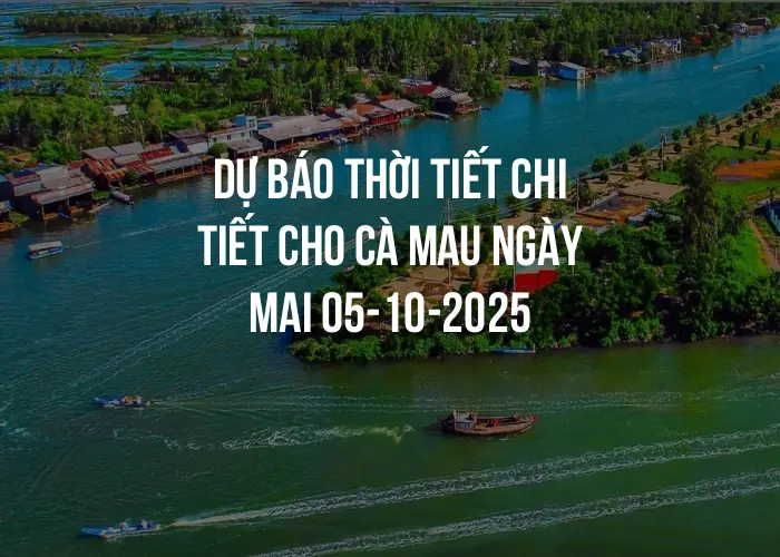 Dự báo thời tiết chi tiết cho Cà Mau ngày mai 05-10-2025