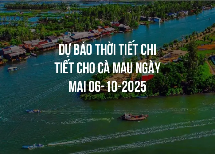 Dự báo thời tiết chi tiết cho Cà Mau ngày mai 06-10-2025