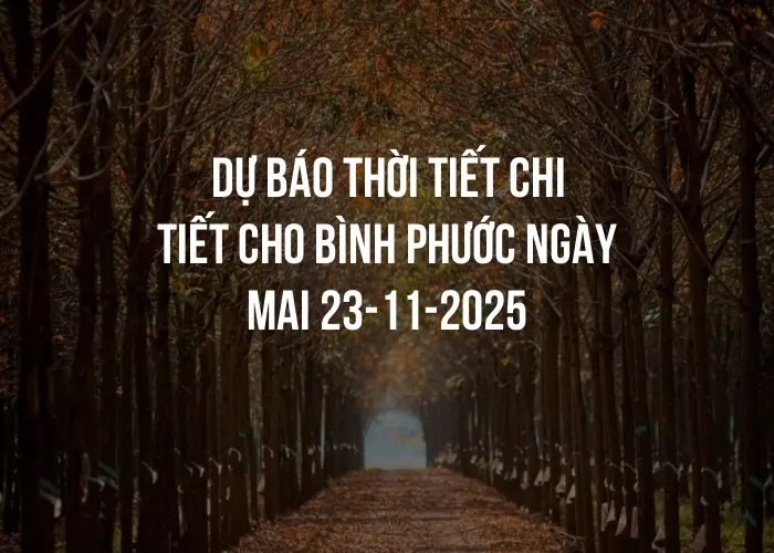Dự báo thời tiết chi tiết cho Bình Phước ngày mai 23-11-2025
