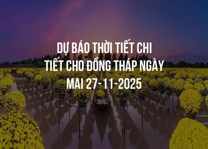 Dự báo thời tiết chi tiết cho Đồng Tháp ngày mai 27-11-2025