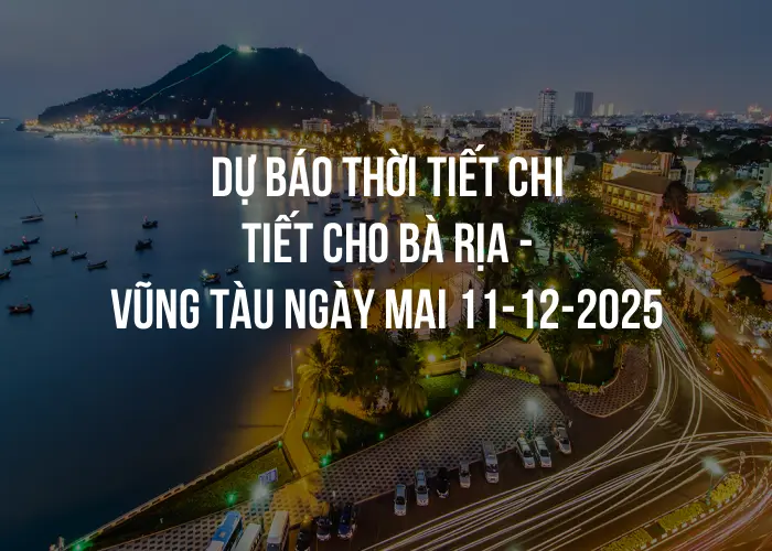 Dự báo thời tiết chi tiết cho Bà Rịa - Vũng Tàu ngày mai 11-12-2025
