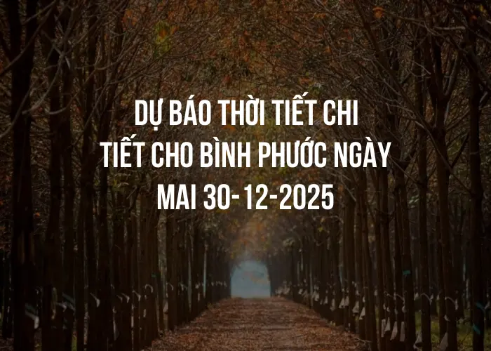 Dự báo thời tiết chi tiết cho Bình Phước ngày mai 30-12-2025