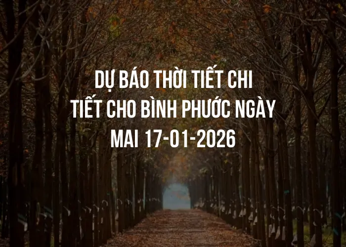 Dự báo thời tiết chi tiết cho Bình Phước ngày mai 17-01-2026