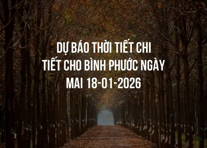 Dự báo thời tiết chi tiết cho Bình Phước ngày mai 18-01-2026