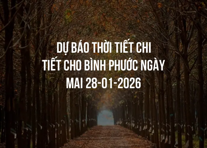 Dự báo thời tiết chi tiết cho Bình Phước ngày mai 28-01-2026