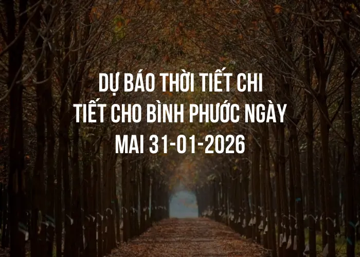 Dự báo thời tiết chi tiết cho Bình Phước ngày mai 31-01-2026