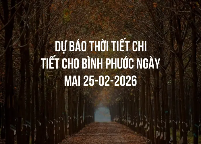 Dự báo thời tiết chi tiết cho Bình Phước ngày mai 25-02-2026