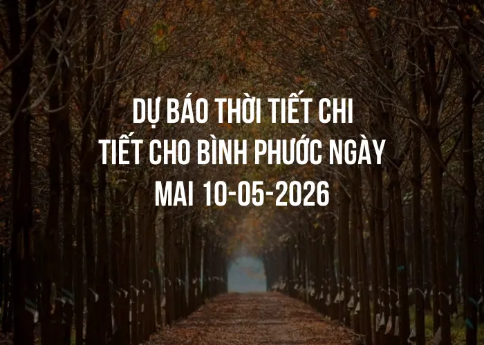 Dự báo thời tiết chi tiết cho Bình Phước ngày mai 10-05-2026