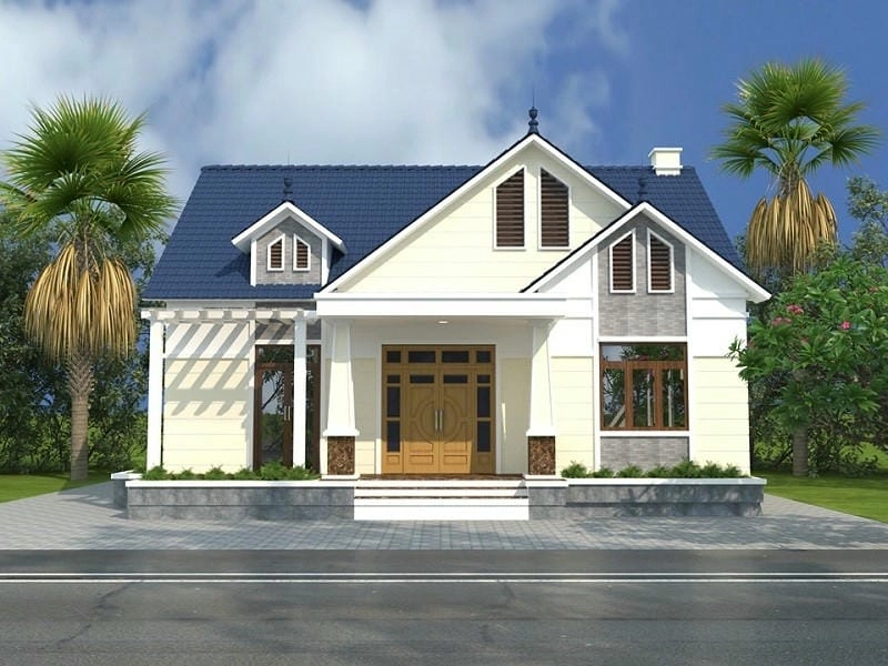 mẫu nhà cấp 4 đẹp đơn giản ở nông thôn thiết kế tinh gọn mà tiện nghi