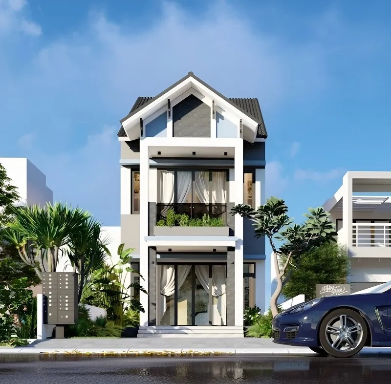 Xem mẫu nhà mái thái chữ l đẹp với thiết kế mái thái 2 tầng