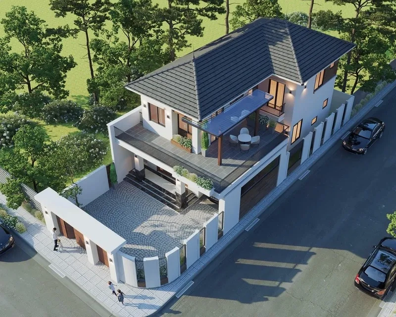 Khám phá mẫu nhà mái thái 2 tầng đẹp 2021 cuốn hút