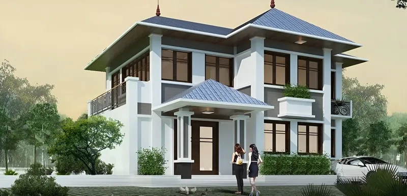 Tham khảo mẫu nhà mái thái 2 tầng đẹp 2019 cổ điển
