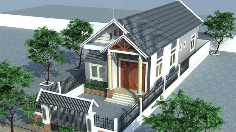 Gợi ý mẫu nhà cấp 4 mái tôn 2 phòng ngủ