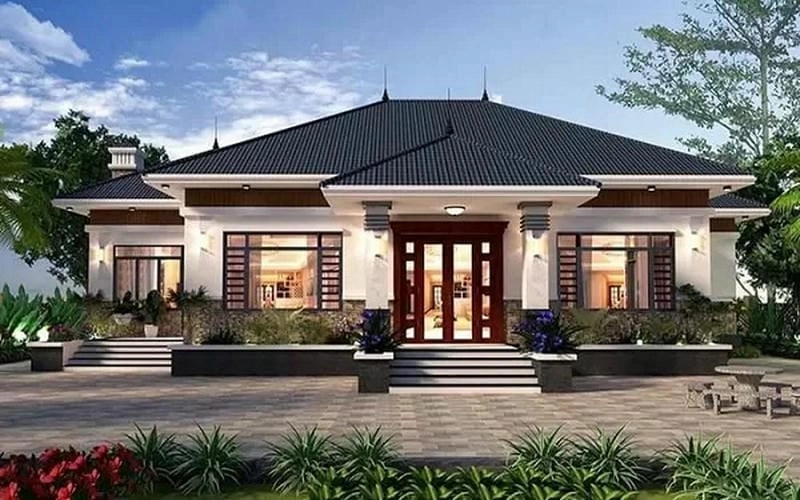 Ý tưởng mẫu nhà ngang 5m dài 25m độc đáo tiện nghi