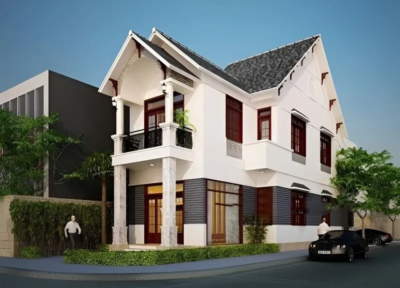 Xem ngay mẫu nhà mái thái chữ l kiểu mái thái 2 tầng