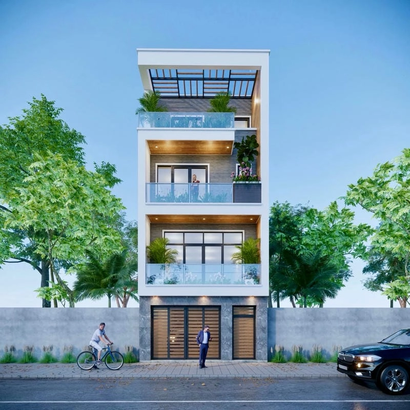 Ngắm nhìn mẫu nhà phố mặt tiền đẹp 6x16m tinh tế