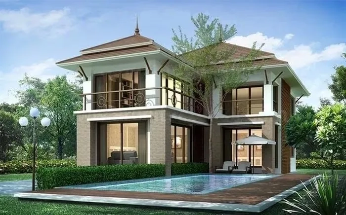 Tham khảo các mẫu nhà vườn đẹp 2 tầng sang trọng