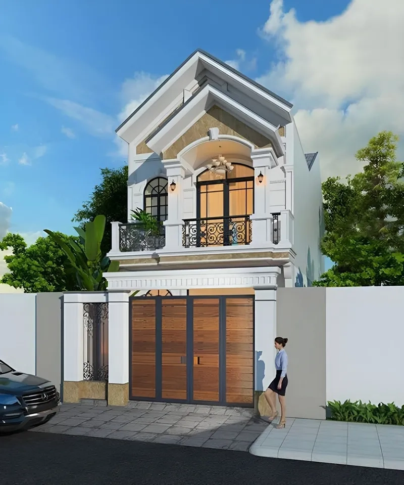 Tham khảo mẫu nhà mái thái hình chữ l đẹp 2 tầng