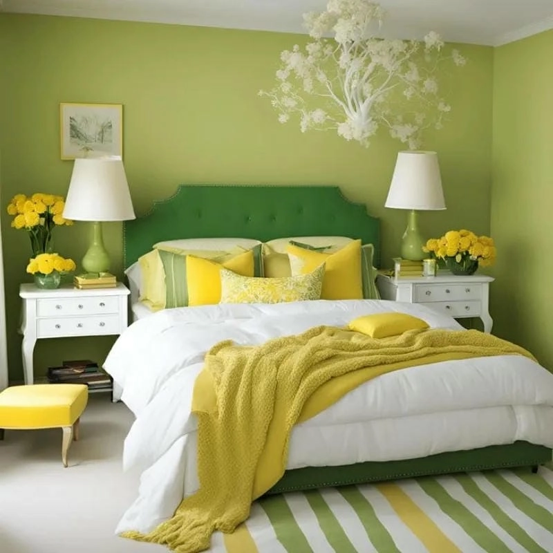 sơn nhà màu xanh nõn chuối làm nổi bật mẫu sơn nhà màu xanh