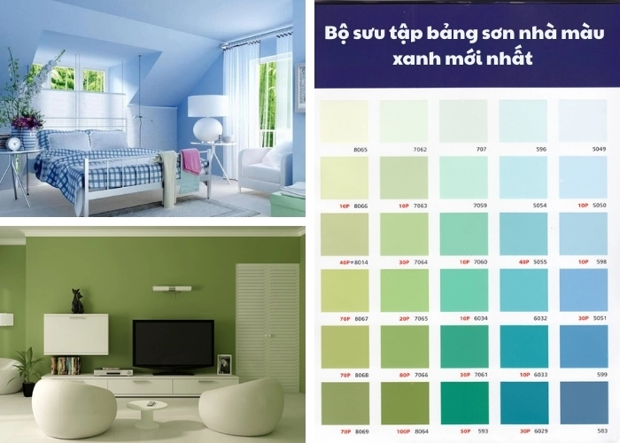 Mẫu sơn nhà màu xanh ấn tượng cho phong cách trẻ trung
