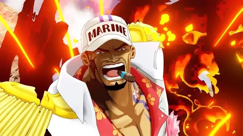 Akainu manga xuất hiện với vẻ lạnh lùng và kiên quyết trong mọi hành động
