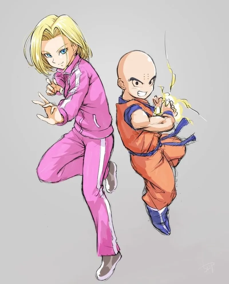 Trận chiến và tình yêu mạnh mẽ giữa Krillin x Android 18