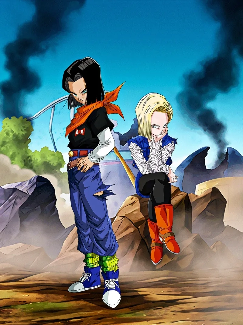 Cặp đôi mạnh mẽ Android 18 Android 17 trong Dragon Ball