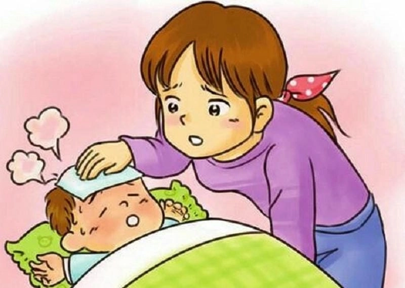 Ảnh sốt cho thấy gương mặt mệt mỏi và mắt lờ đờ ở trẻ