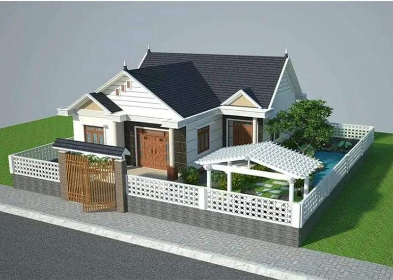 mẫu nhà ngang 5m dài 16m bố trí khoa học thoáng đãng