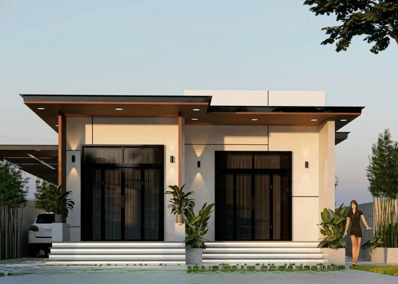 mẫu nhà ngang 9m không gian sống rộng rãi thoải mái