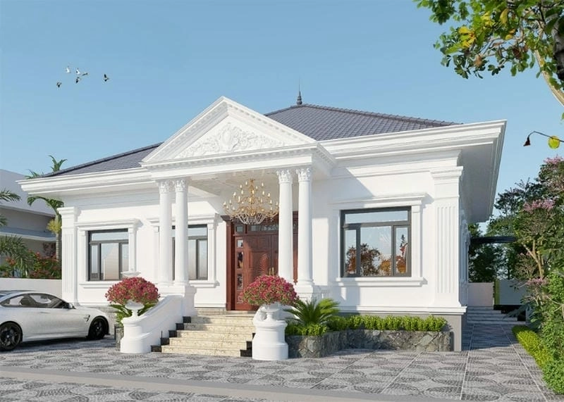 mẫu nhà ngang 1 tầng đẹp kiến trúc hài hòa cuốn hút