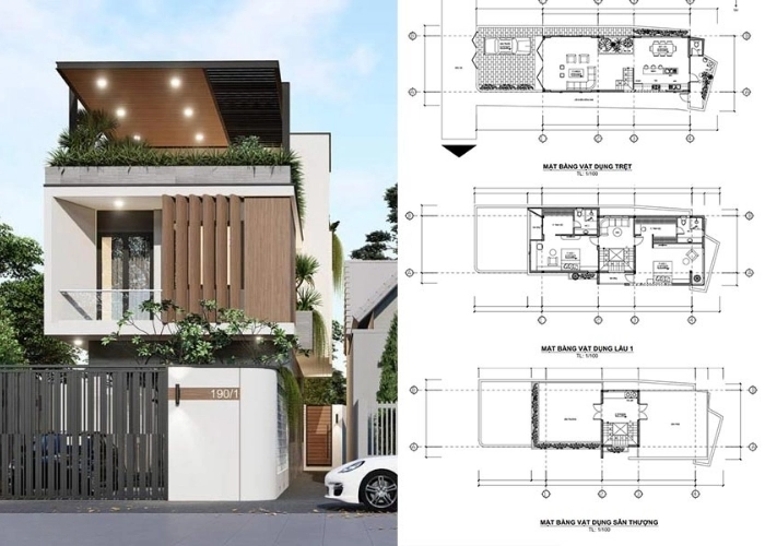 Xu hướng thiết kế nhà phố 2 tầng 1 tum hot nhất năm 2025