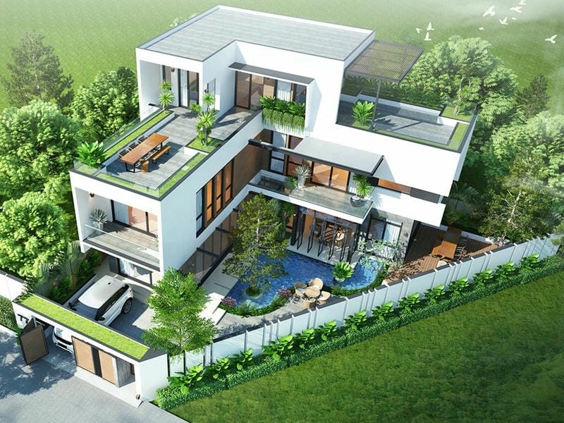 Những mẫu nhà vườn 2 tầng đẹp phù hợp gia đình Việt