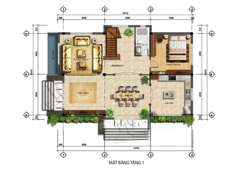 Chiêm ngưỡng bản vẽ nhà đẹp 2 tầng kiểu dáng hiện đại