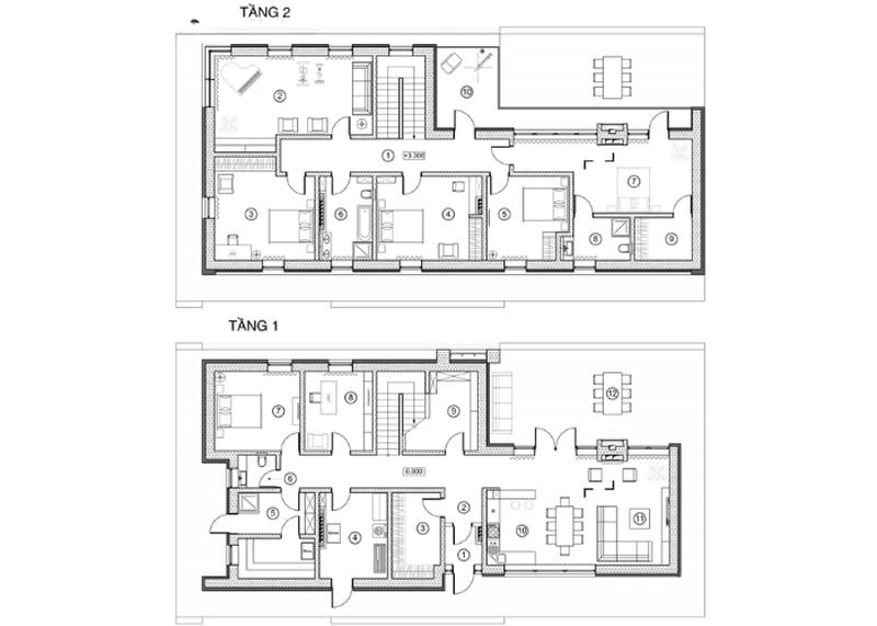 Tổng hợp bản vẽ mặt tiền nhà 2 tầng đẹp mắt