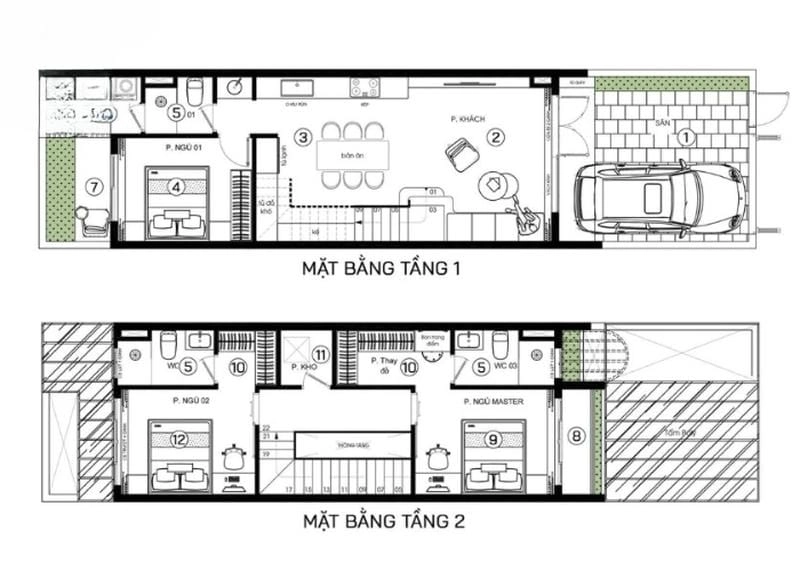 Tổng hợp bản vẽ thiết kế nhà 2 tầng đơn giản tiết kiệm chi phí