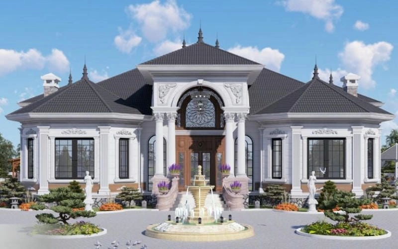 mẫu nhà biệt thự cổ điển phong cách quý phái đẳng cấp