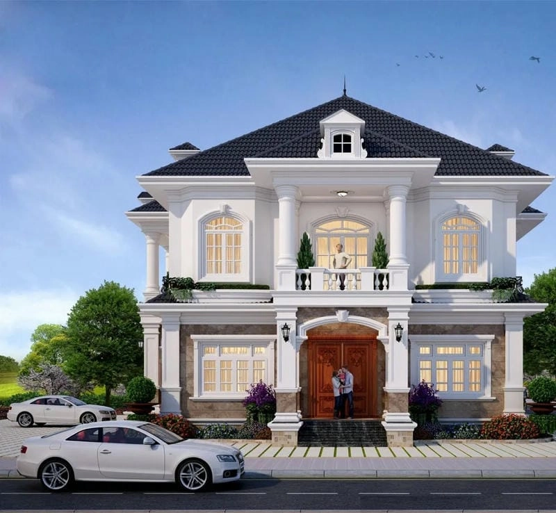 mẫu nhà biệt thự 2 tầng hiện đại thiết kế sang ấn tượng mới