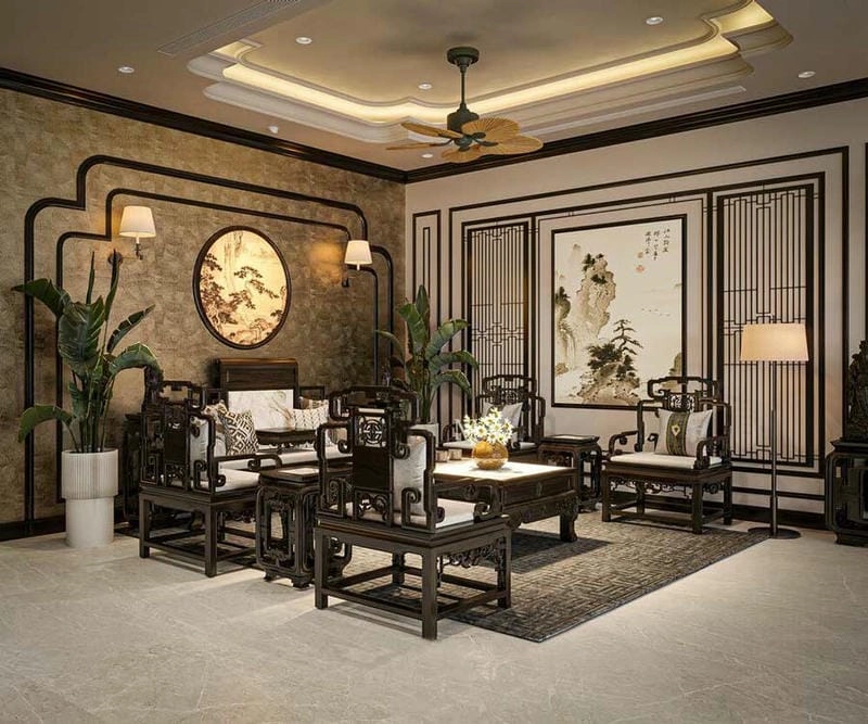 Sắp xếp hài hòa của nội thất indochine