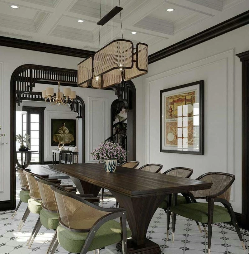 Tinh tế vượt thời gian thiết kế nội thất phong cách đông dương