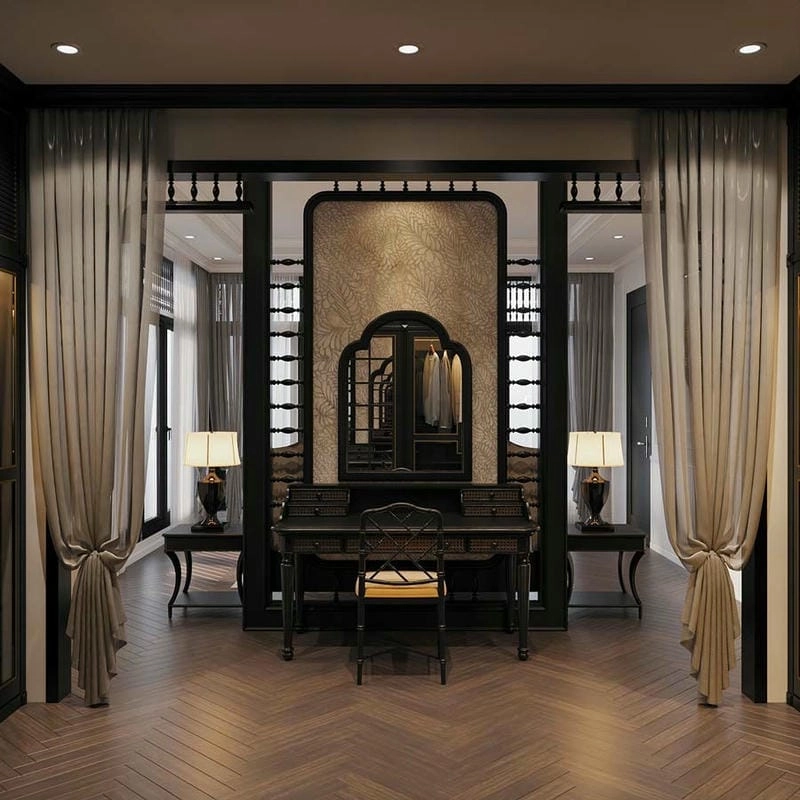 Yên tĩnh thư thái với phòng ngủ phong cách đông dương