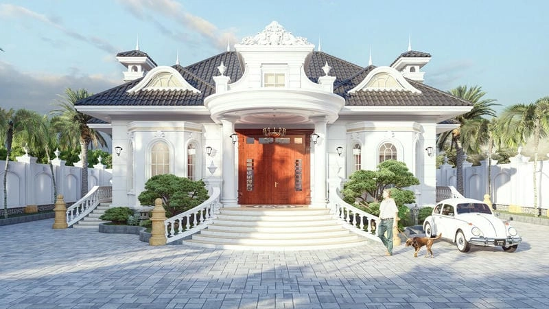 mẫu trần thạch cao nhà tân cổ điển tinh tế tạo điểm nhấn