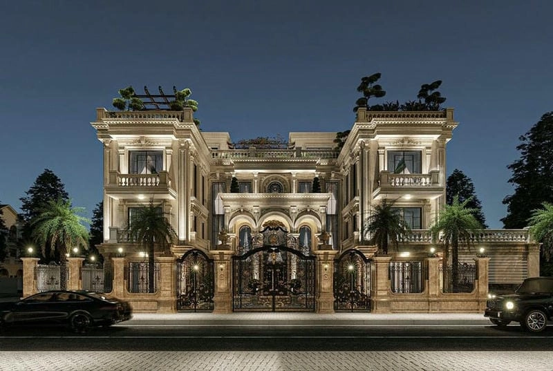 mẫu nhà biệt thự 3 tầng 100m2 tối ưu diện tích đẹp mắt