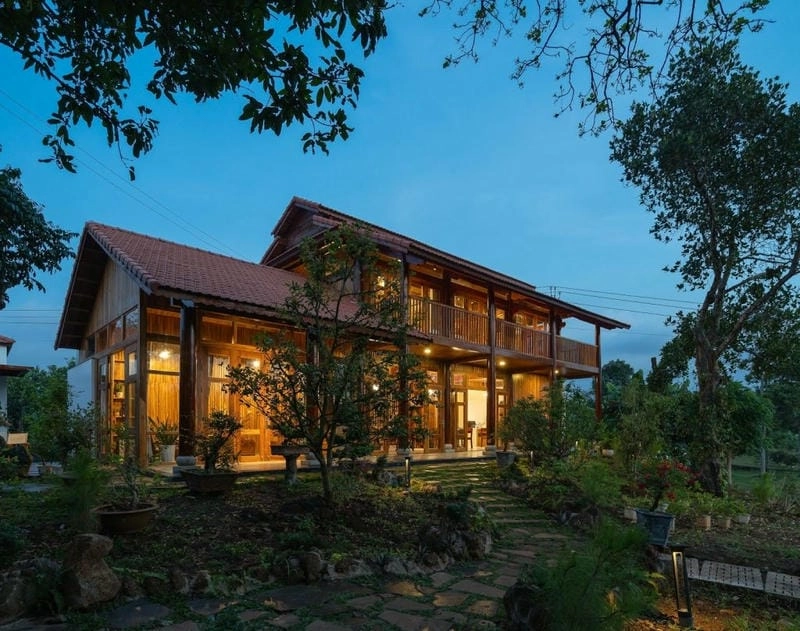 mẫu nhà vườn 2 tầng hiện đại thiết kế tối ưu tiện nghi