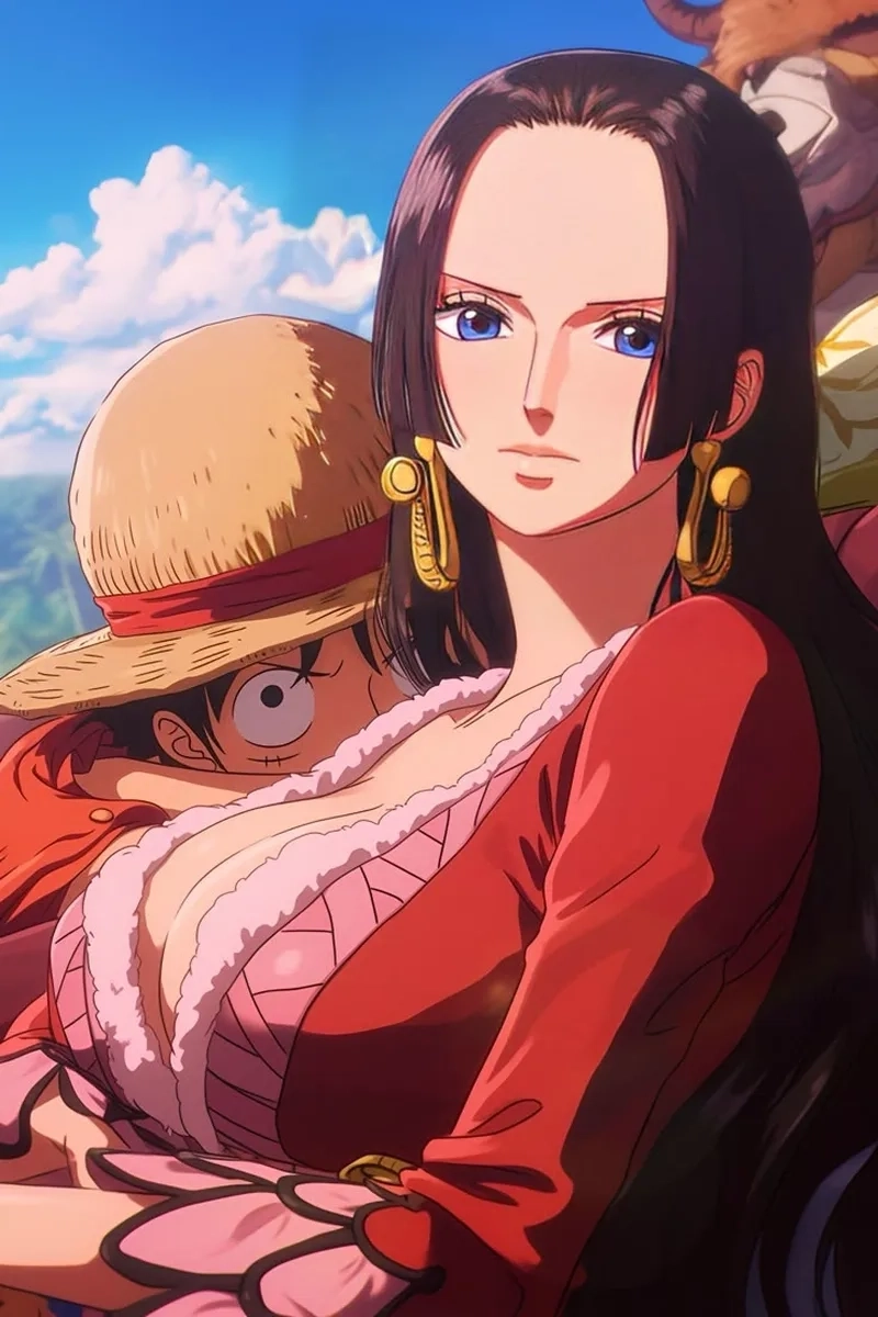 Khoảnh khắc hài hước hình Luffy và Boa Hancock