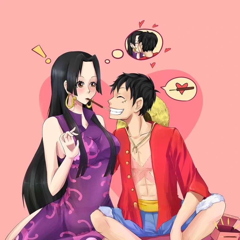 Câu chuyện qua hình ảnh Luffy và Boa Hancock