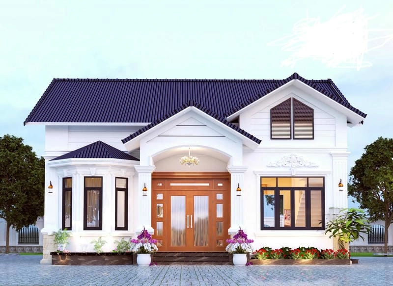 những mẫu nhà cấp 4 cổng nhà đẹp ở nông thôn kết hợp hài hòa ngoại thất